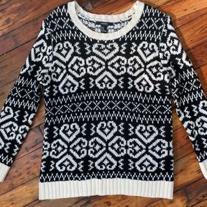 Forever 21- Black & White Scoop Neck Sweater